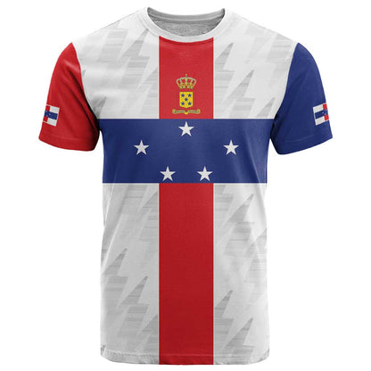 Personalized Nederlandse Antillen 1986-2010 T-Shirt Simple Flag Style Graphic Tee