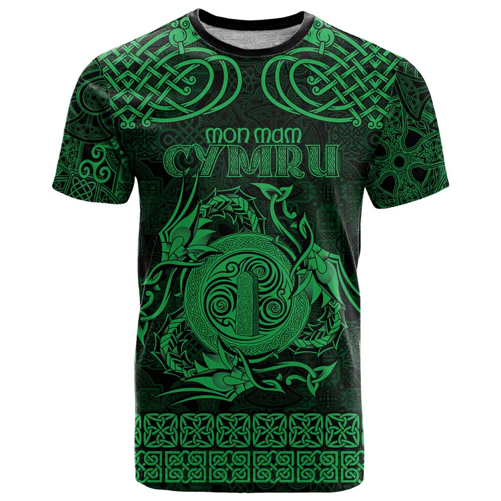 Personalized Anglesey Ynys Mon T-Shirt Green Standing Stone Celtic-inspired Graphic Tee