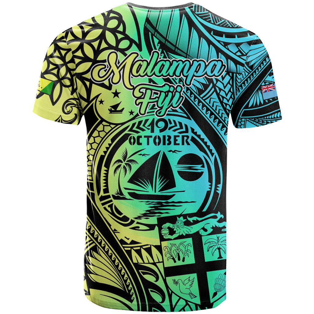 Malampa Fiji Day T-Shirt Vanuatu Sand Drawing With Polynesian Pattern Graphic Tee