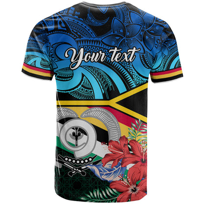 Personalised Torba Vanuatu T-Shirt Sand Drawing With Polynesian Pattern Graphic Tee