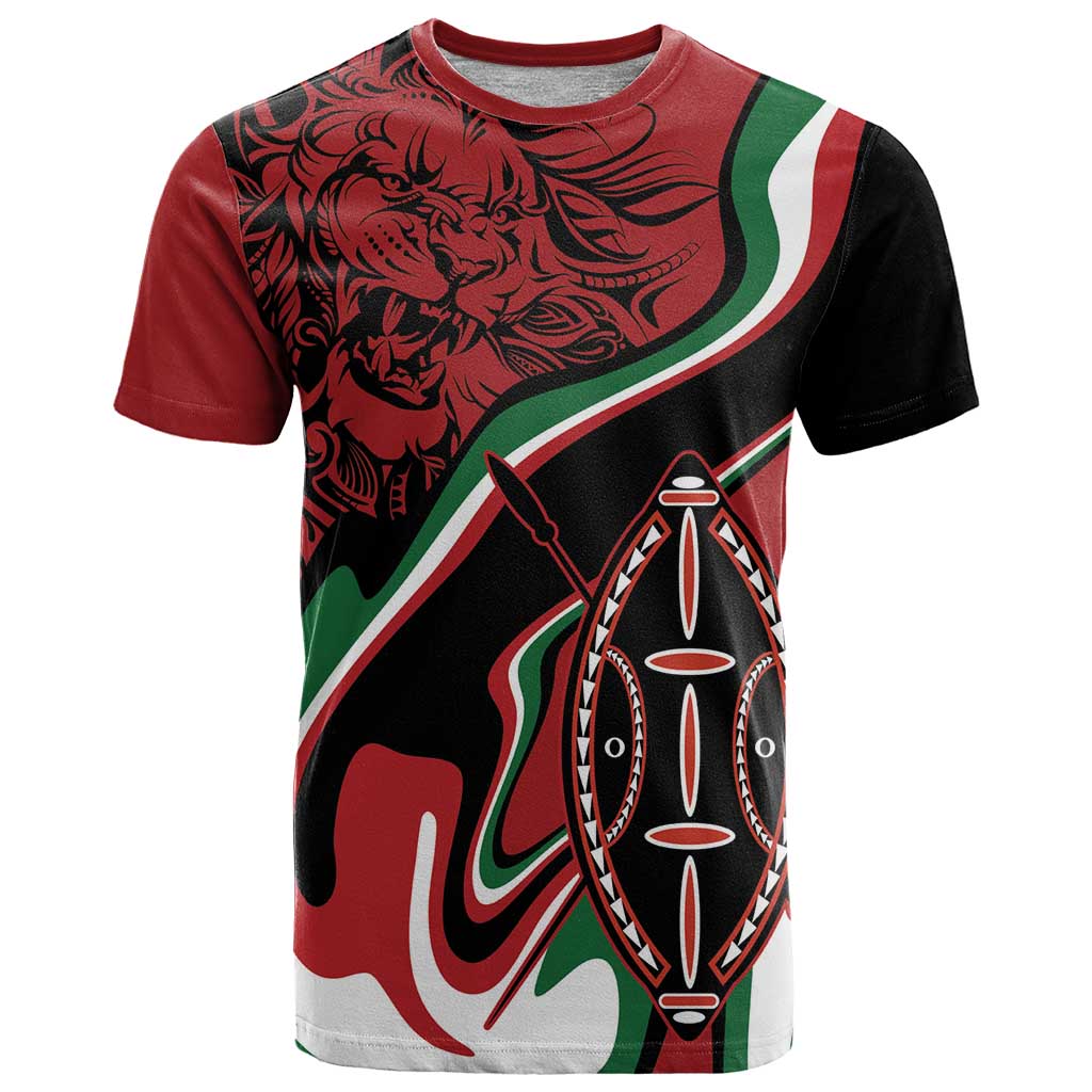 Happy Jamhuri Day Kenya T-Shirt Kenyan Lion and Maasai Shield Graphic Tee