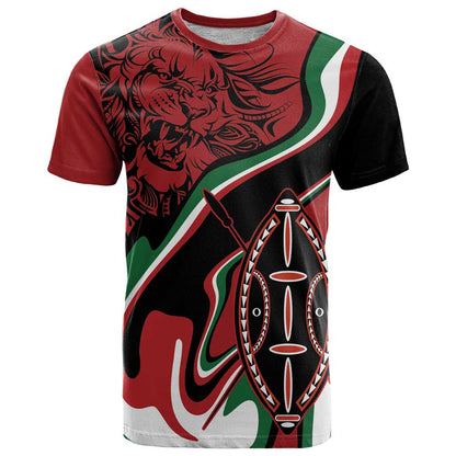 Happy Jamhuri Day Kenya T-Shirt Kenyan Lion and Maasai Shield Graphic Tee