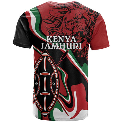 Happy Jamhuri Day Kenya T-Shirt Kenyan Lion and Maasai Shield Graphic Tee