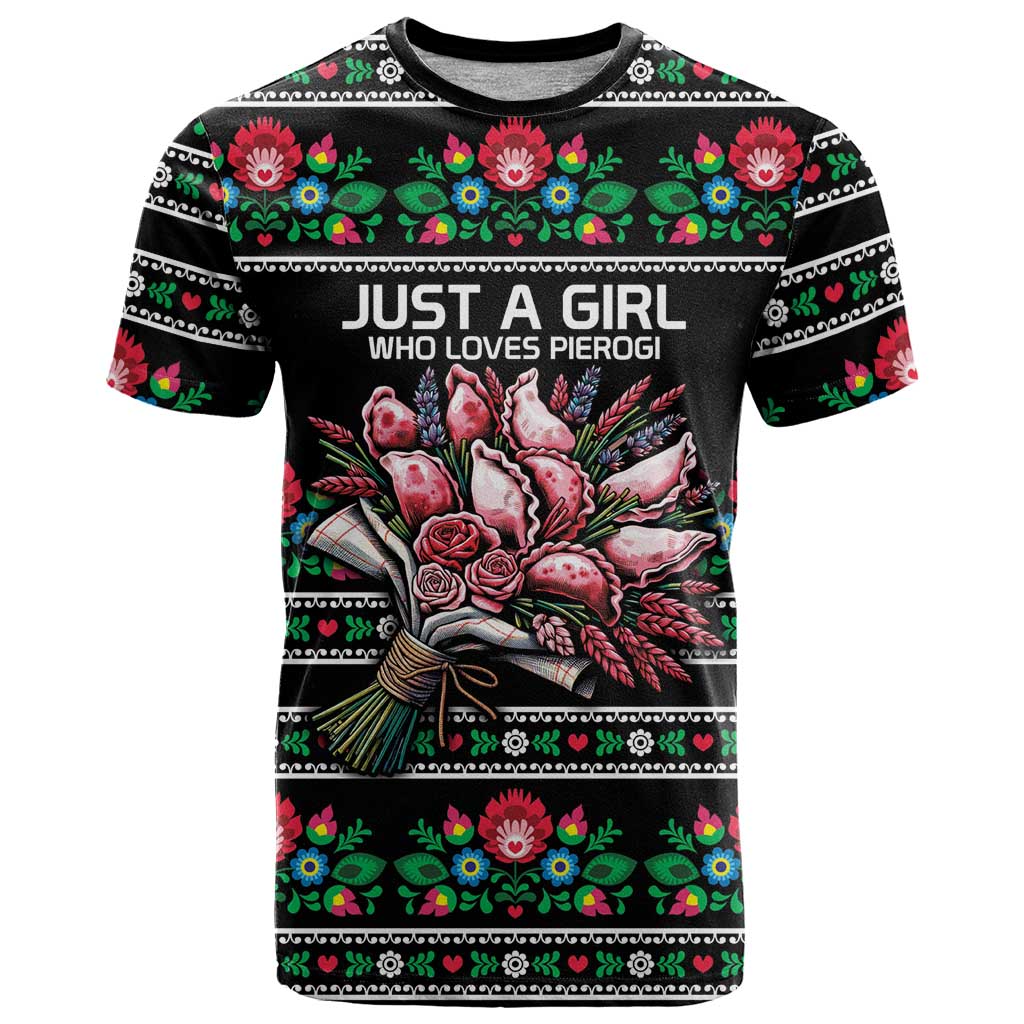 Pink Pierogi Flowers Over Dumplings T-Shirt Graphic Tee