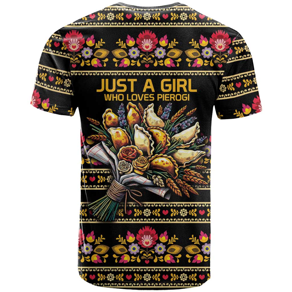 Gold Pierogi Flowers Over Dumplings T-Shirt Graphic Tee