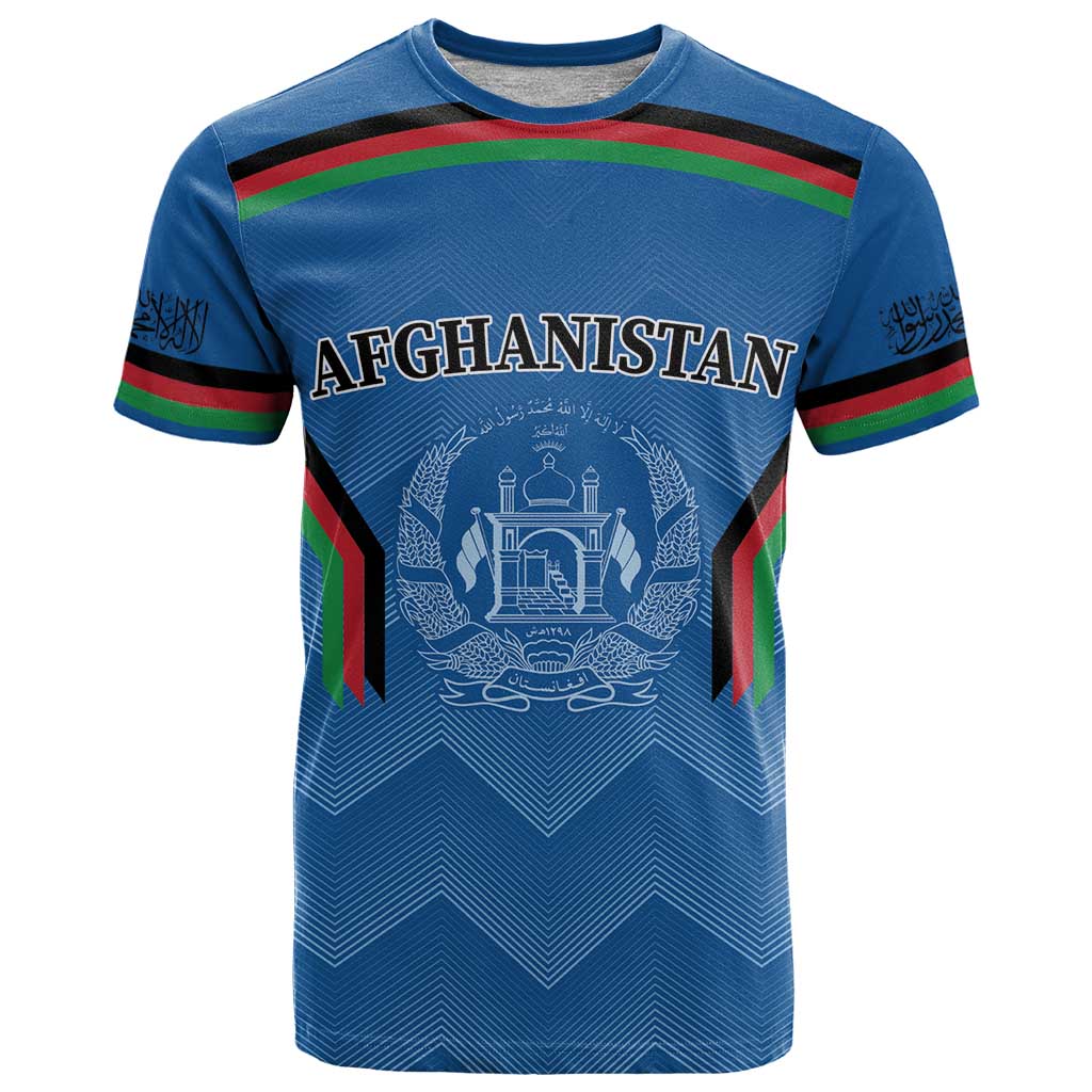 Custom Afghanistan Cricket T-Shirt Afghan Coat Of Arm with Special Flag Graphic Tee