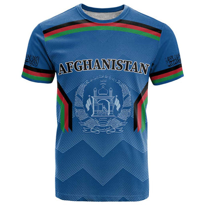 Custom Afghanistan Cricket T-Shirt Afghan Coat Of Arm with Special Flag Graphic Tee