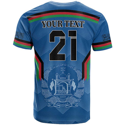Custom Afghanistan Cricket T-Shirt Afghan Coat Of Arm with Special Flag Graphic Tee