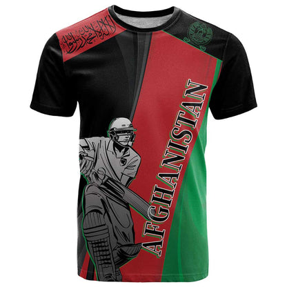 Custom Afghanistan Cricket T-Shirt Sporty Version Graphic Tee