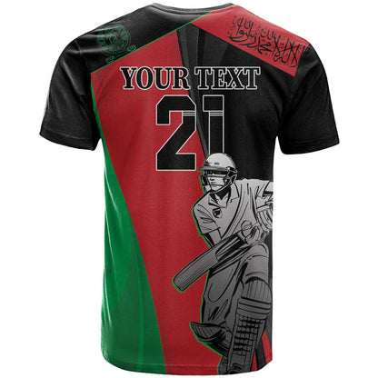 Custom Afghanistan Cricket T-Shirt Sporty Version Graphic Tee