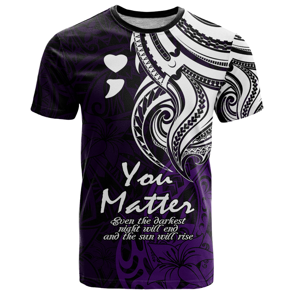 Your Matter Suicide Prevention T-Shirt Purple Polynesian Tribal Graphic Tee