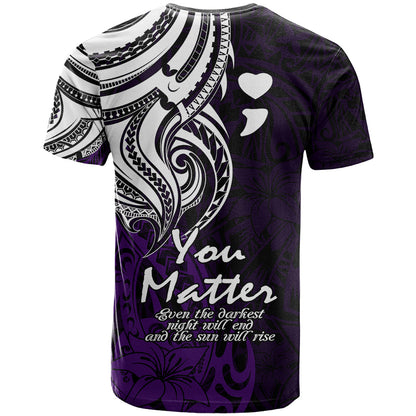 Your Matter Suicide Prevention T-Shirt Purple Polynesian Tribal Graphic Tee