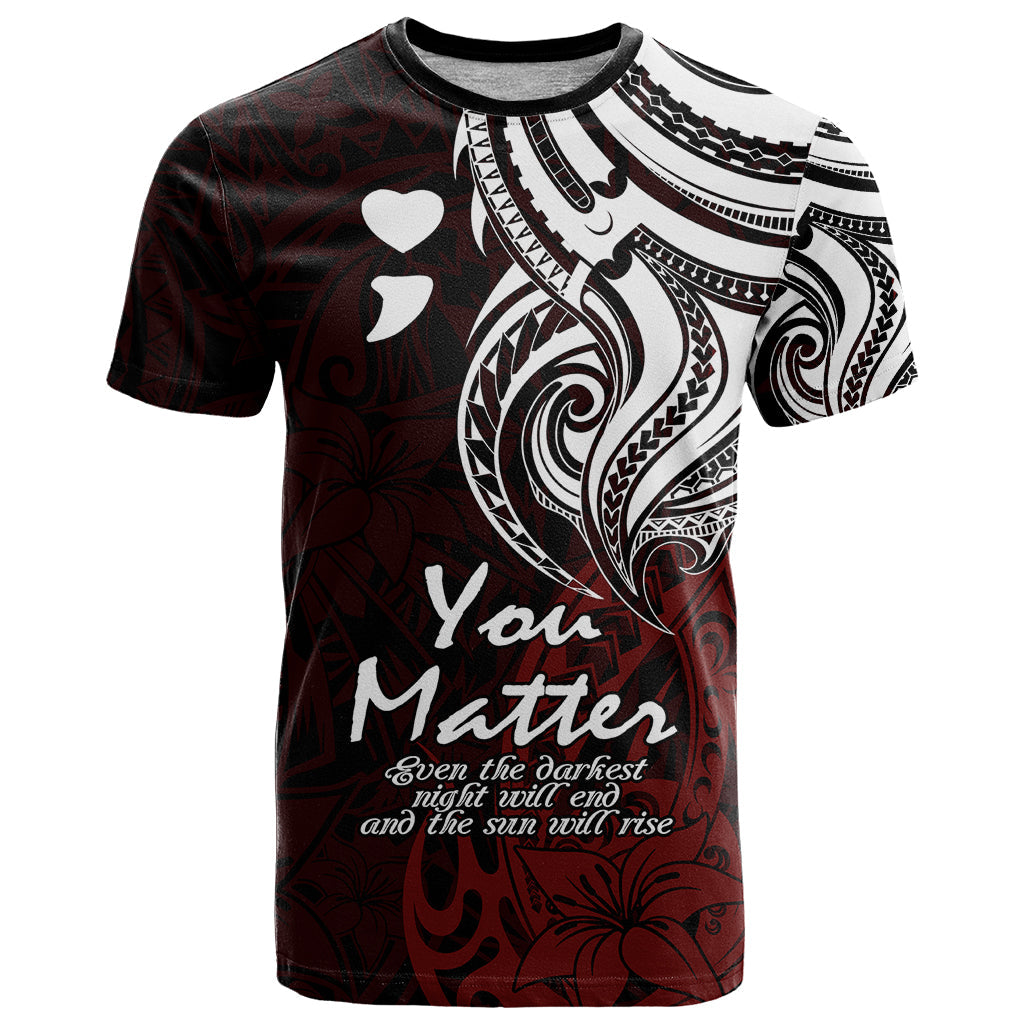 Your Matter Suicide Prevention T-Shirt Red Polynesian Tribal Graphic Tee