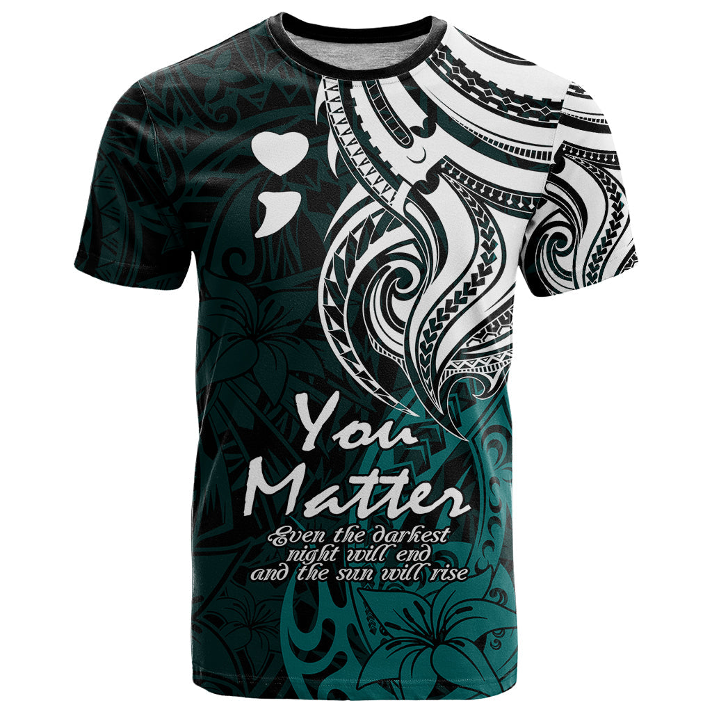 Your Matter Suicide Prevention T-Shirt Turqoise Polynesian Tribal Graphic Tee