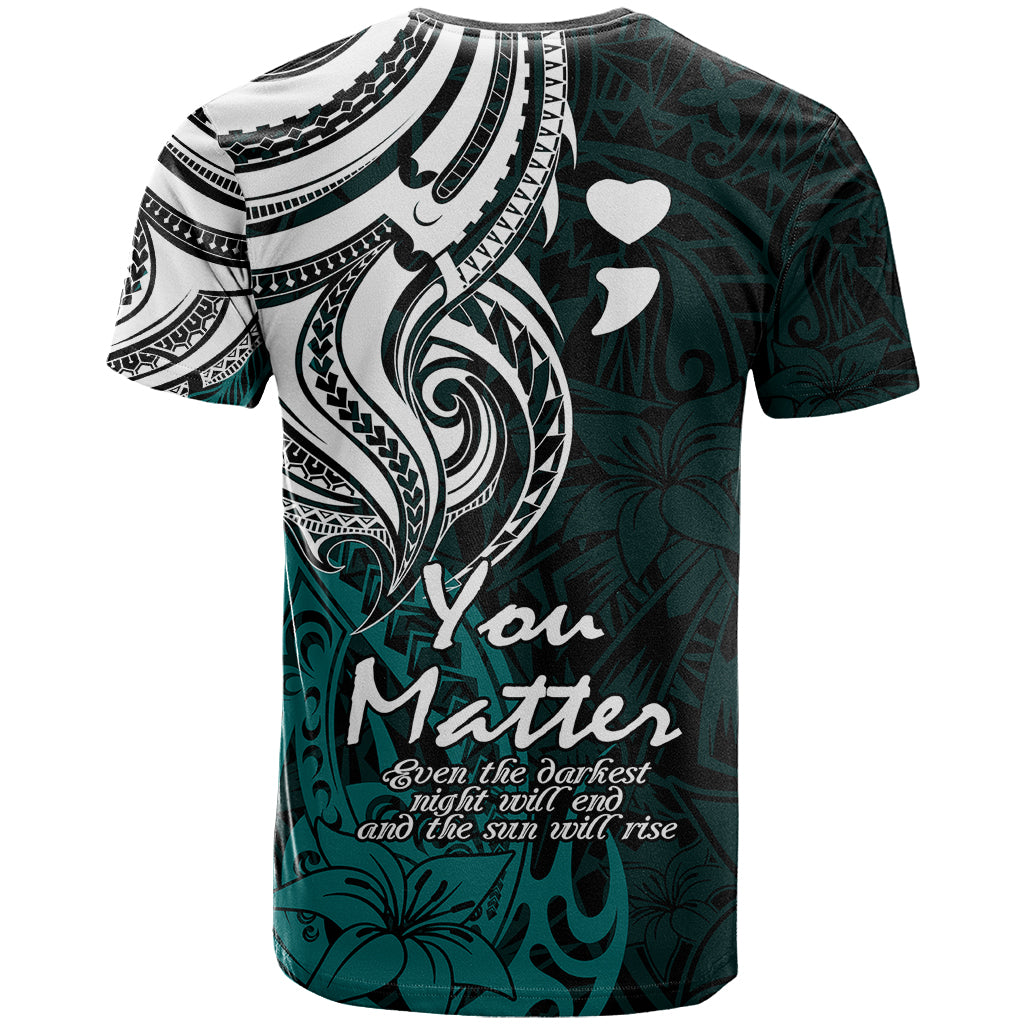 Your Matter Suicide Prevention T-Shirt Turqoise Polynesian Tribal Graphic Tee