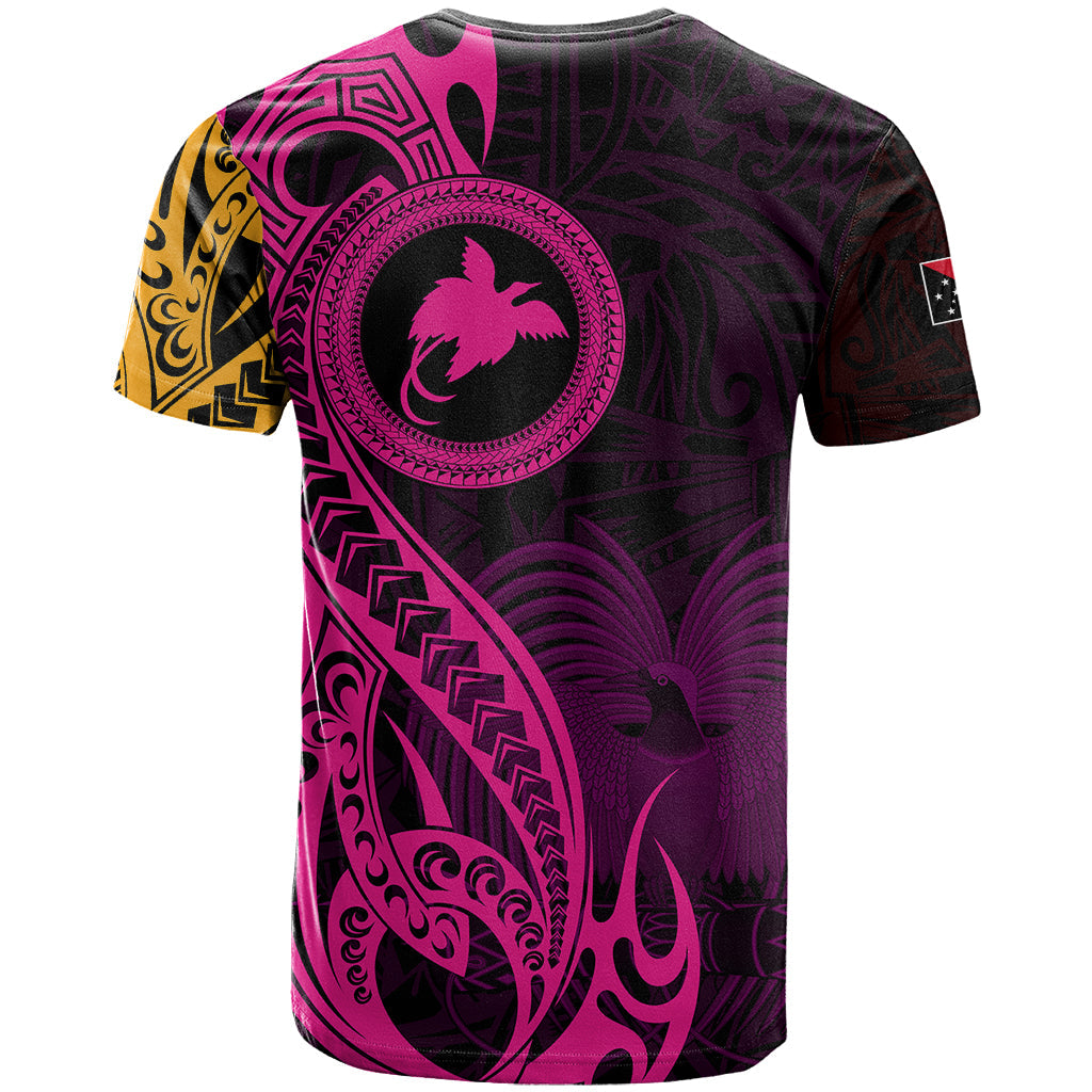 Papua New Guinea Island T-Shirt Bird of Paradise with Gold Polynesian Tribal Graphic Tee