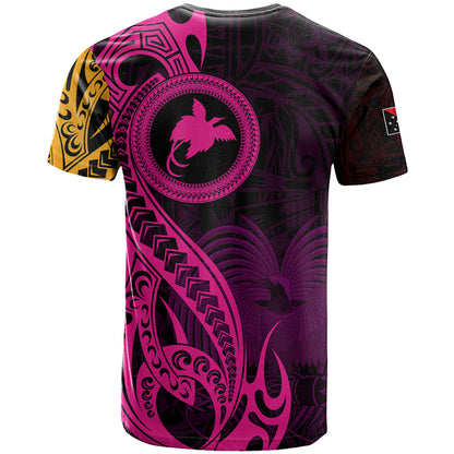 Papua New Guinea Island T-Shirt Bird of Paradise with Gold Polynesian Tribal Graphic Tee