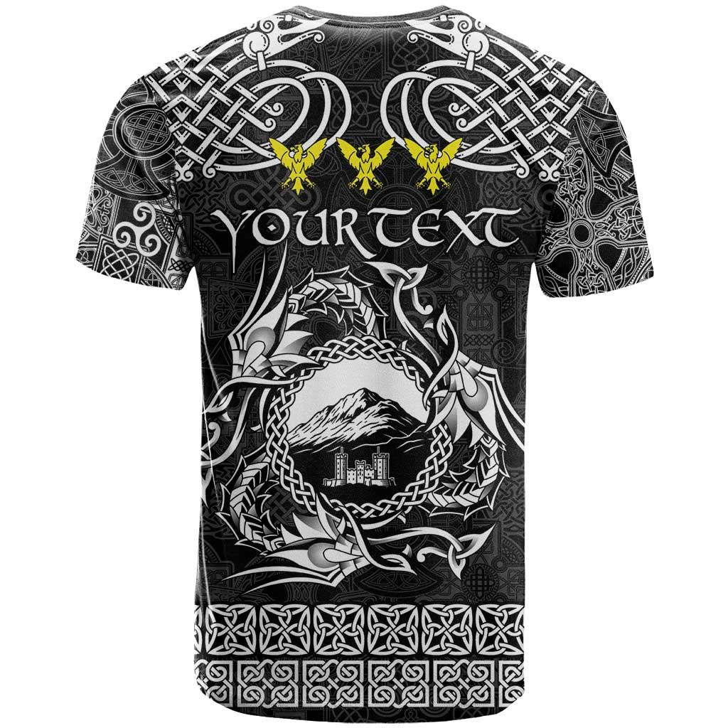 Personalized Caernarfonshire Sir Gaernarfon T-Shirt Black Castle Tower Celtic-inspired Graphic Tee