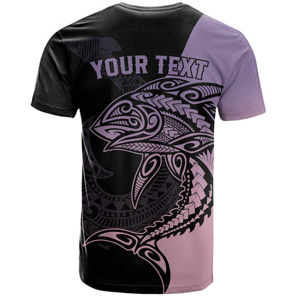 Personalised Polynesia Fishing T-Shirt With Maori Hei Matau Fish Hook Pastel Art Graphic Tee