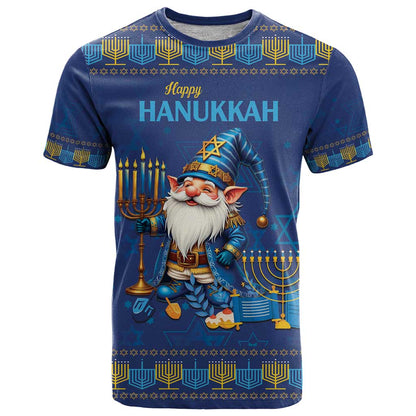 Hanukkah Jewish Star of David T-Shirt Chilling With My Gnomies Graphic Tee