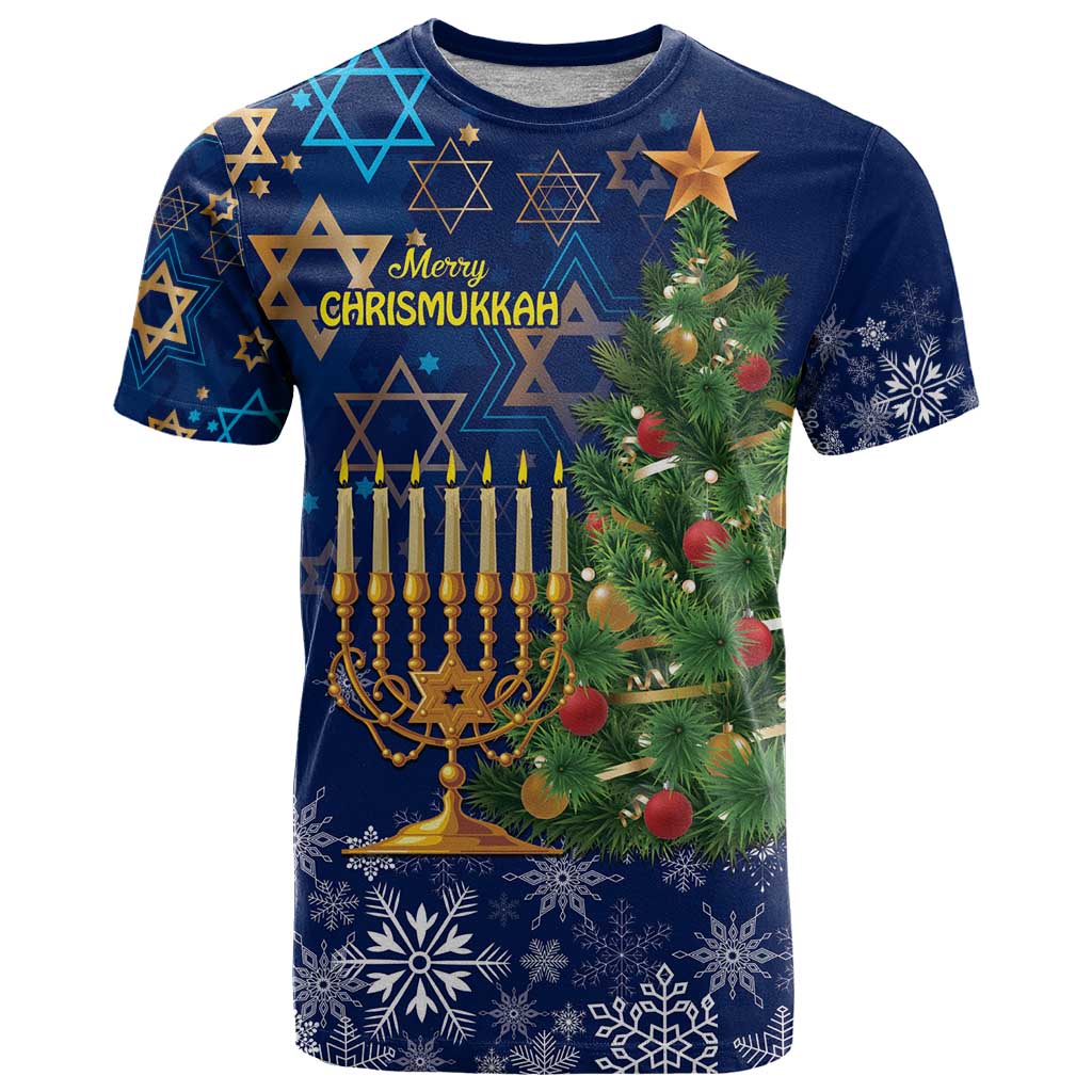 Merry Chrismukkah T-Shirt Merry Christmas and Happy Hanukkah Graphic Tee