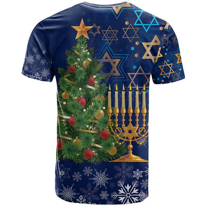 Merry Chrismukkah T-Shirt Merry Christmas and Happy Hanukkah Graphic Tee
