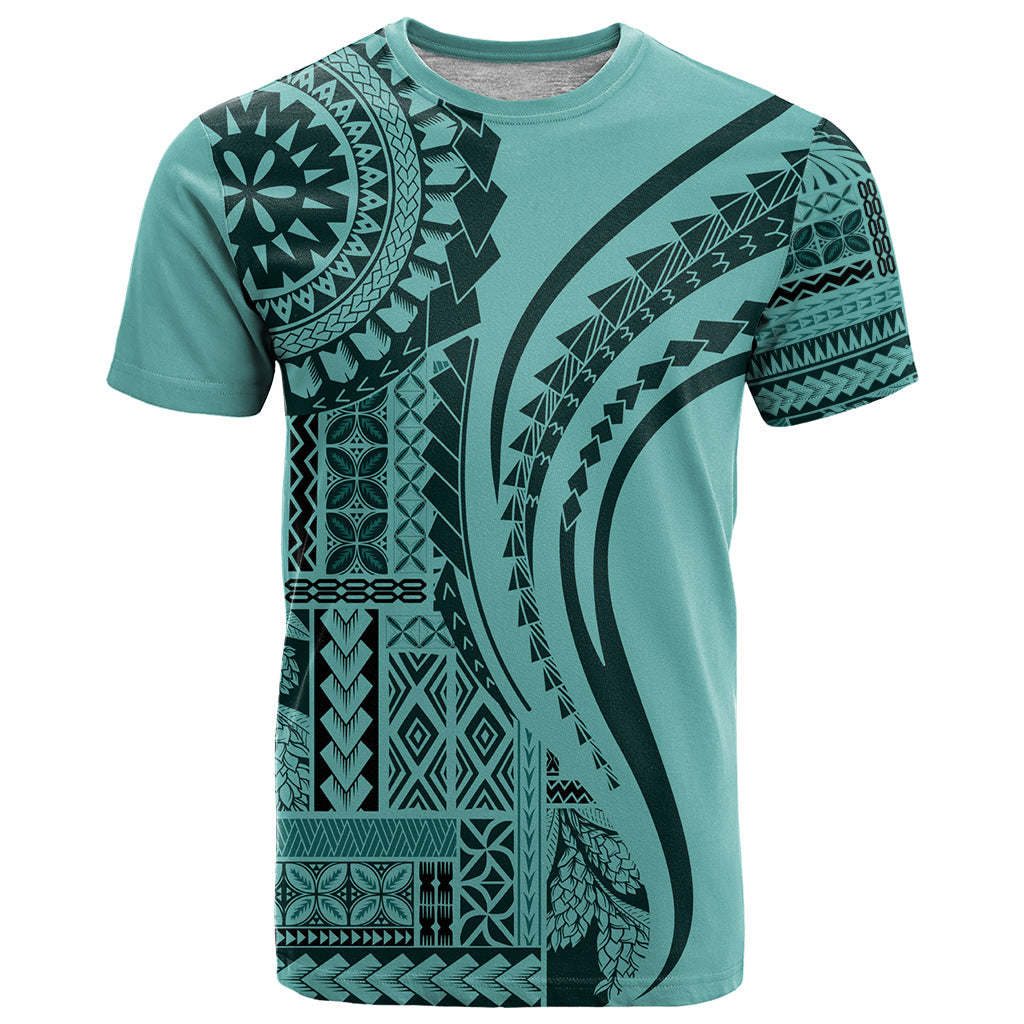Samoa Siapo Arty T-Shirt Turquoise Style Graphic Tee