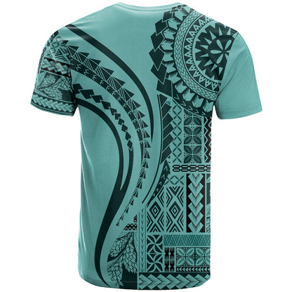 Samoa Siapo Arty T-Shirt Turquoise Style Graphic Tee