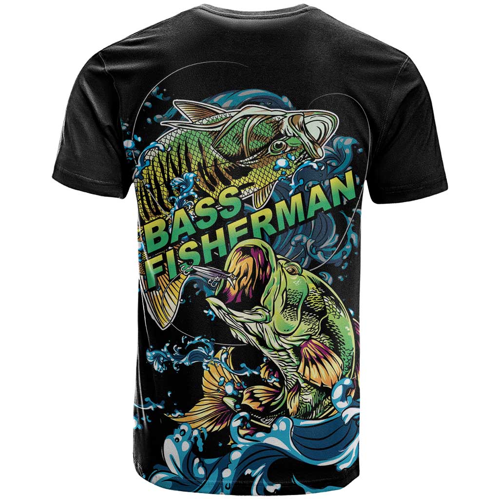 Bass Fishing Fisherman T-Shirt Big Mouth Boat Graphic Tee