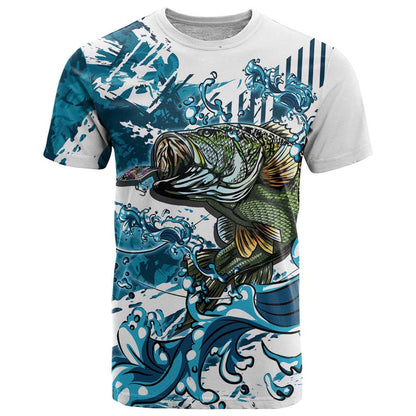 Bass Fishing Fisherman T-Shirt Fish Sport Largemouth Graphic Tee