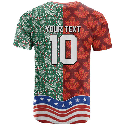 Custom Mexico Canada USA T-Shirt World Nations Football 2026 Graphic Tee