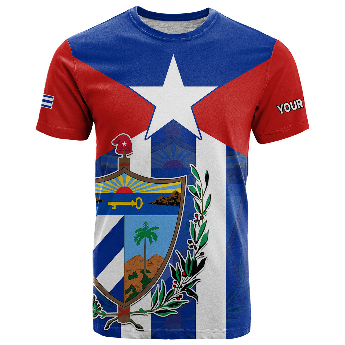 Custom Cuba Simple Coat Of Arms T-Shirt Graphic Tee
