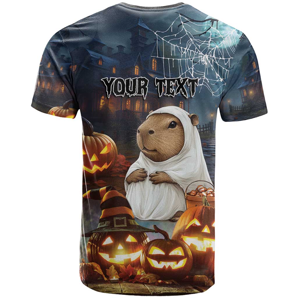 Capy-Boo-Ra Halloween Personalized T-Shirt Capybara Funny Spooky Ghost Graphic Tee