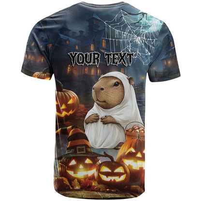 Capy-Boo-Ra Halloween Personalized T-Shirt Capybara Funny Spooky Ghost Graphic Tee