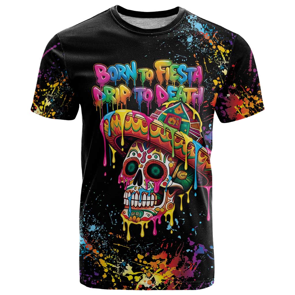 Dripping Sombrero Sugar Skull T-Shirt Día de los Muertos Graphic Tee