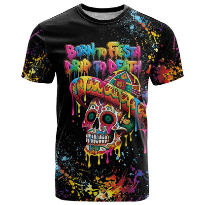 Dripping Sombrero Sugar Skull T-Shirt Día de los Muertos Graphic Tee
