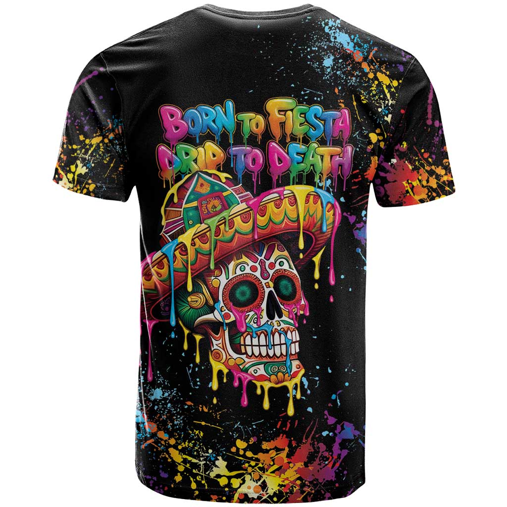 Dripping Sombrero Sugar Skull T-Shirt Día de los Muertos Graphic Tee