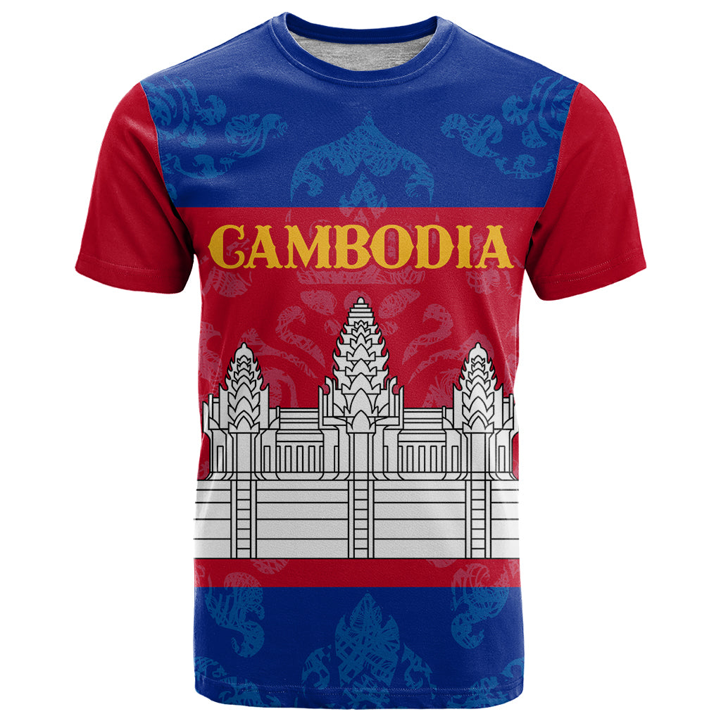 Personalised Cambodia T-Shirt With Simple Flag Style Graphic Tee