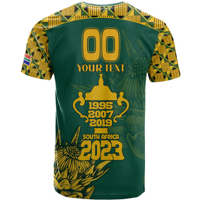 Custom South Africa Rugby T-Shirt Springboks Proud The Champions No2 Graphic Tee