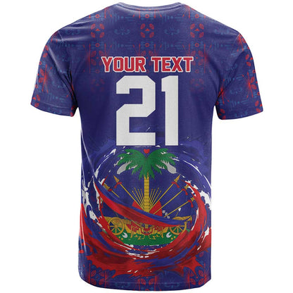Custom Haiti Grenadye Alaso T-Shirt Blue Nou Retounen Anko 1974-2026 Graphic Tee