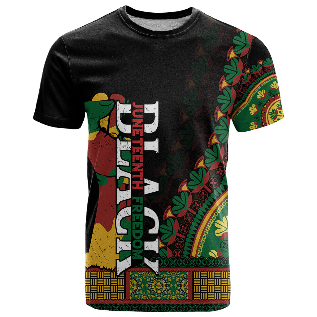 Jundteenth T-Shirt Black Jundteenth Freedom Africa Pattern Graphic Tee