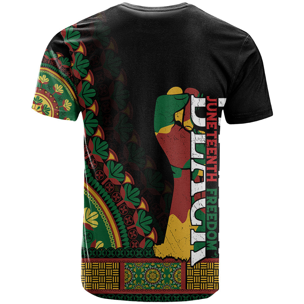 Jundteenth T-Shirt Black Jundteenth Freedom Africa Pattern Graphic Tee