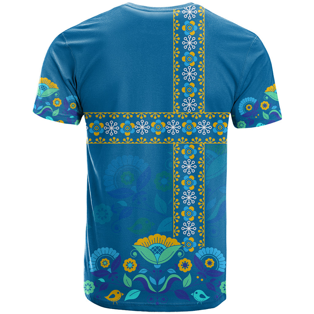 Sweden T-Shirt Konungariket Sverige Scandinavian Pattern Graphic Tee