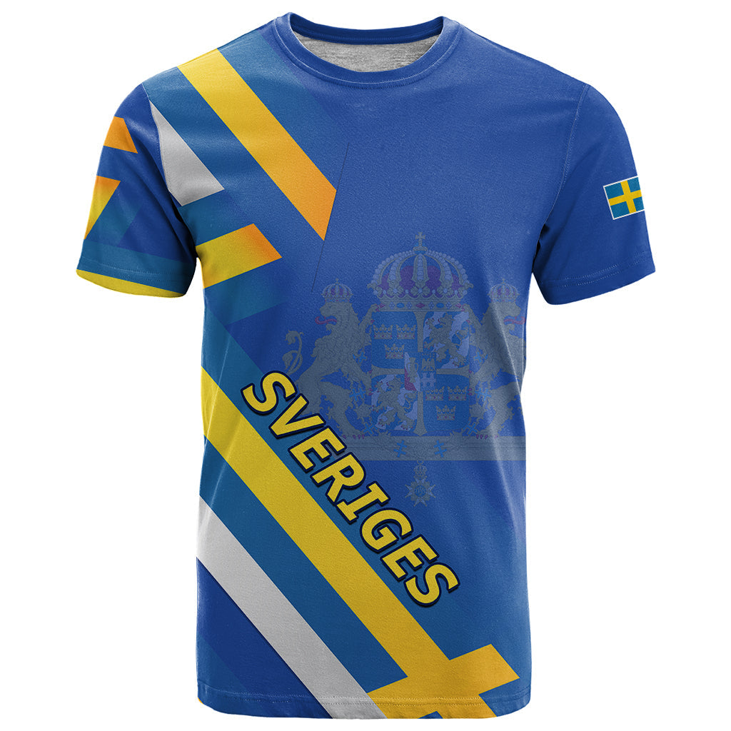 Sweden National Day T-Shirt Sveriges Nationaldag Flag Style Graphic Tee