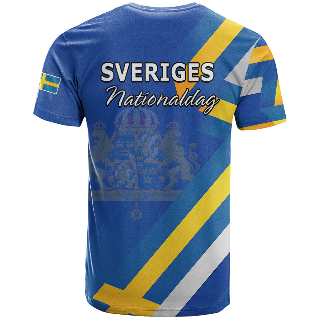 Sweden National Day T-Shirt Sveriges Nationaldag Flag Style Graphic Tee