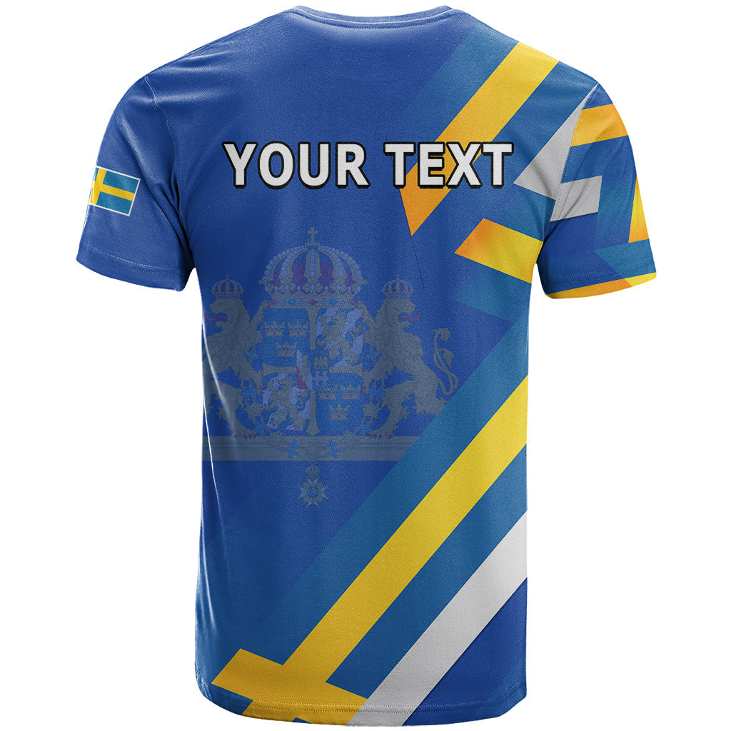 Custom Sweden National Day T-Shirt Sveriges Nationaldag Flag Style Graphic Tee
