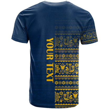 Custom Sweden Tre Kronor T-Shirt Sverige With Half Scandinavian Design Graphic Tee