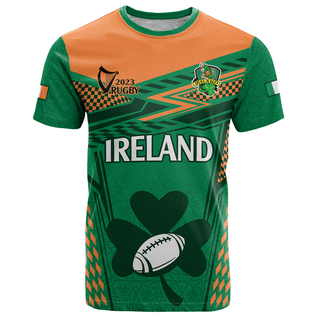 Custom Ireland Rugby T-Shirt World Cup Shamrock Sporty Style Graphic Tee