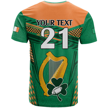 Custom Ireland Rugby T-Shirt World Cup Shamrock Sporty Style Graphic Tee