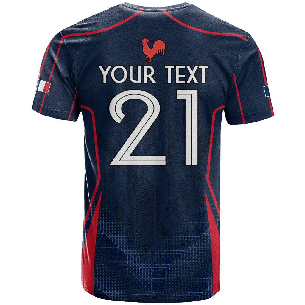 Custom France Rugby T-Shirt Allez Les Bleus Go World Cup Graphic Tee